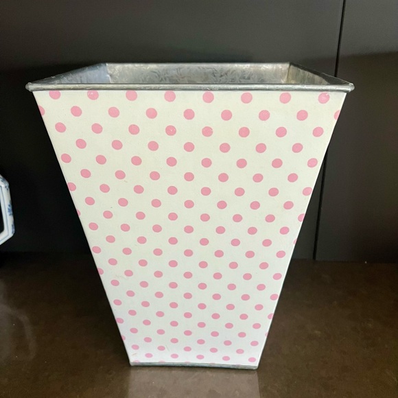 BABY Metal Bin Pink & Green Dot Macbeth Collection by Margaret Josephs - Picture 3 of 4